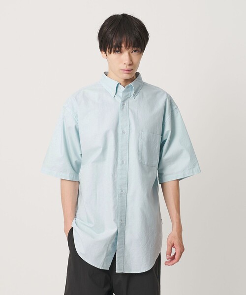 NICE WEATHER(ナイスウェザー)の「<NICE WEATHER>ボタンダウン ショートスリーブシャツ(シャツ/ブラウス・メンズ・ネイビー/ライトブルー・M/L/S)」の2枚目の写真