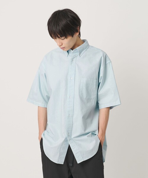 NICE WEATHER(ナイスウェザー)の「<NICE WEATHER>ボタンダウン ショートスリーブシャツ(シャツ/ブラウス・メンズ・ネイビー/ライトブルー・M/L/S)」の3枚目の写真