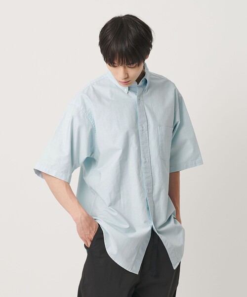 NICE WEATHER(ナイスウェザー)の「<NICE WEATHER>ボタンダウン ショートスリーブシャツ(シャツ/ブラウス・メンズ・ネイビー/ライトブルー・M/L/S)」の4枚目の写真