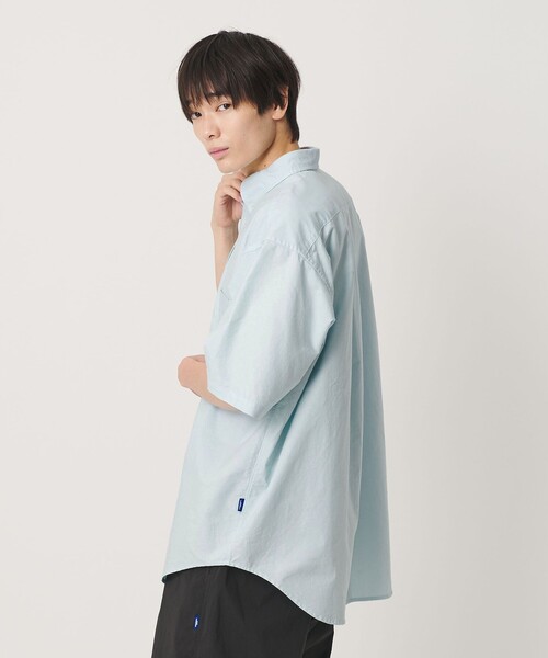 NICE WEATHER(ナイスウェザー)の「<NICE WEATHER>ボタンダウン ショートスリーブシャツ(シャツ/ブラウス・メンズ・ネイビー/ライトブルー・M/L/S)」の6枚目の写真
