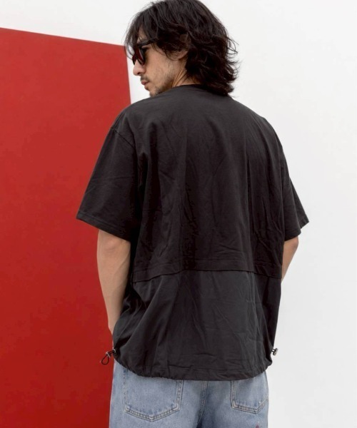KAMINARI_TOKIO(カミナリトキオ)の「異素材ドローコードZIPポケットTシャツ(Tシャツ/カットソー・レディース・チャコールグレー/ブラック・FREE)」の8枚目の写真