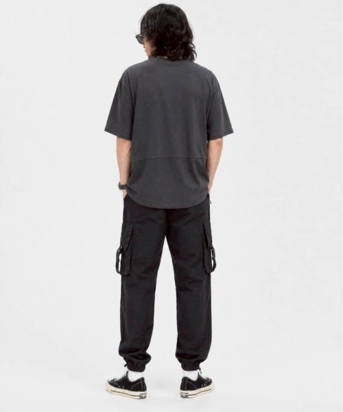 KAMINARI_TOKIO(カミナリトキオ)の「異素材ドローコードZIPポケットTシャツ(Tシャツ/カットソー・レディース・チャコールグレー/ブラック・FREE)」の18枚目の写真