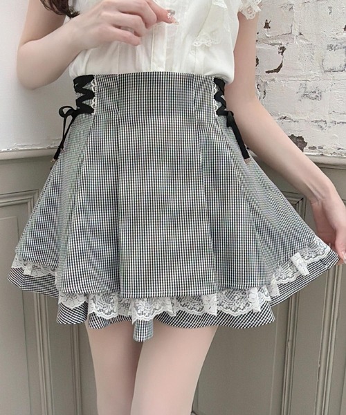 レースアップ2段ティアードスカパン（スカート）｜couture BY ROJITA