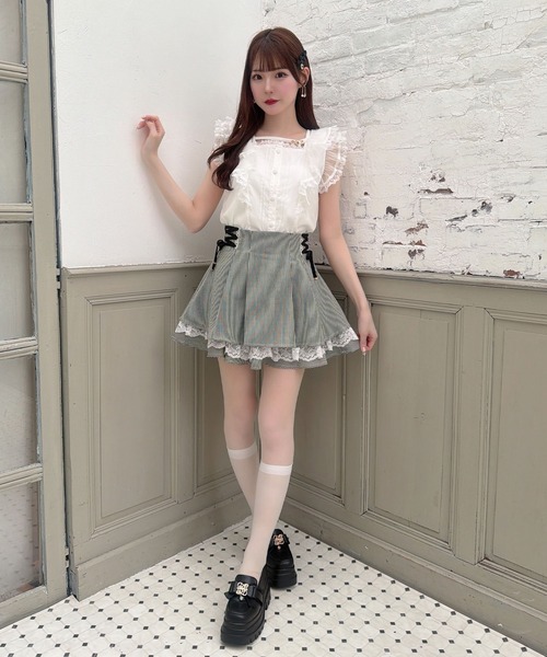 couture BY ROJITA(クチュールバイロジータ)の「レースアップ2段ティアードスカパン(スカート・レディース・マルチ/グレー/その他・FREE)」の20枚目の写真