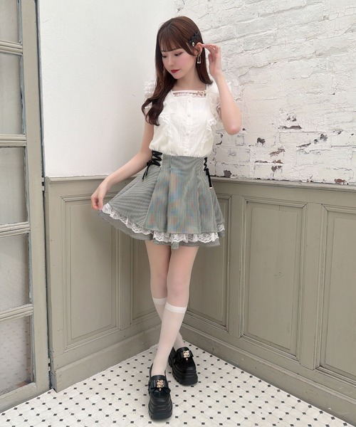 couture BY ROJITA(クチュールバイロジータ)の「レースアップ2段ティアードスカパン(スカート・レディース・マルチ/グレー/その他・FREE)」の10枚目の写真