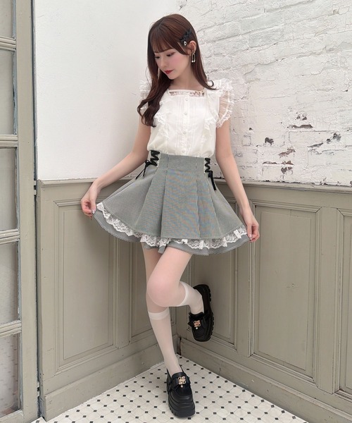 couture BY ROJITA(クチュールバイロジータ)の「レースアップ2段ティアードスカパン(スカート・レディース・マルチ/グレー/その他・FREE)」の11枚目の写真