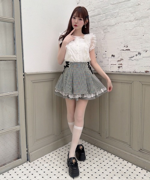 couture BY ROJITA(クチュールバイロジータ)の「レースアップ2段ティアードスカパン(スカート・レディース・マルチ/グレー/その他・FREE)」の12枚目の写真
