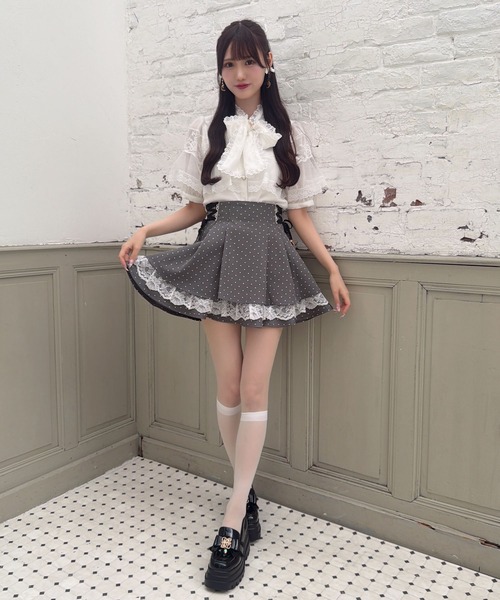 couture BY ROJITA(クチュールバイロジータ)の「レースアップ2段ティアードスカパン(スカート・レディース・マルチ/グレー/その他・FREE)」の22枚目の写真