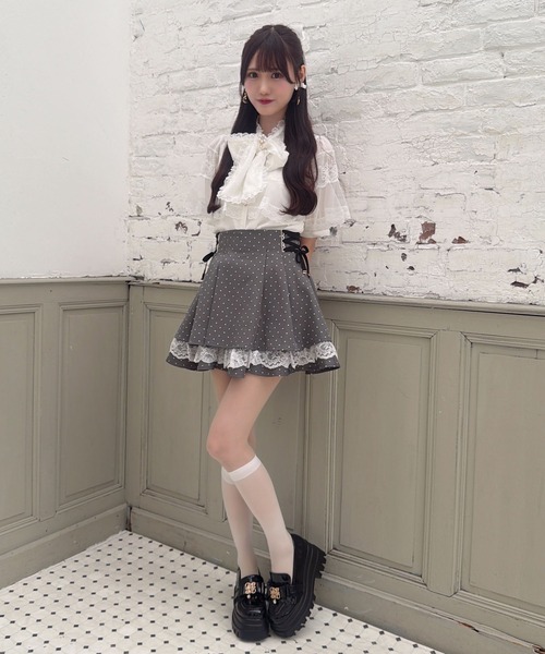 couture BY ROJITA(クチュールバイロジータ)の「レースアップ2段ティアードスカパン(スカート・レディース・マルチ/グレー/その他・FREE)」の13枚目の写真
