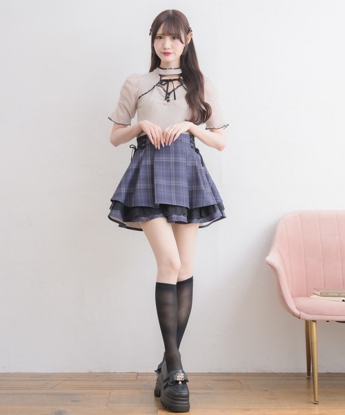couture BY ROJITA(クチュールバイロジータ)の「レースアップ2段ティアードスカパン(スカート・レディース・マルチ/グレー/その他・FREE)」の15枚目の写真