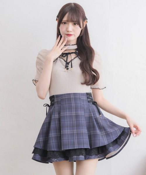 couture BY ROJITA(クチュールバイロジータ)の「レースアップ2段ティアードスカパン(スカート・レディース・マルチ/グレー/その他・FREE)」の6枚目の写真