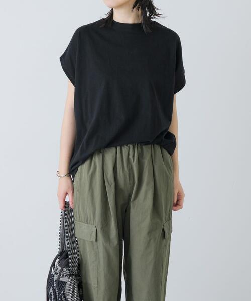 かぐれ(カグレ)の「フレンチスリーブカットソー(Tシャツ/カットソー・レディース・オフホワイト/ブラウン/ブラック・FREE)」の2枚目の写真