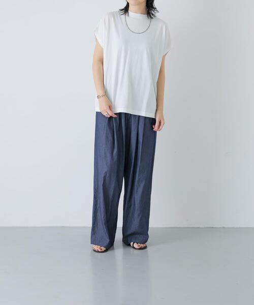 かぐれ(カグレ)の「フレンチスリーブカットソー(Tシャツ/カットソー・レディース・オフホワイト/ブラウン/ブラック・FREE)」の4枚目の写真