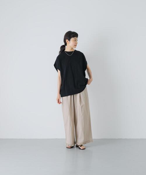かぐれ(カグレ)の「フレンチスリーブカットソー(Tシャツ/カットソー・レディース・オフホワイト/ブラウン/ブラック・FREE)」の10枚目の写真