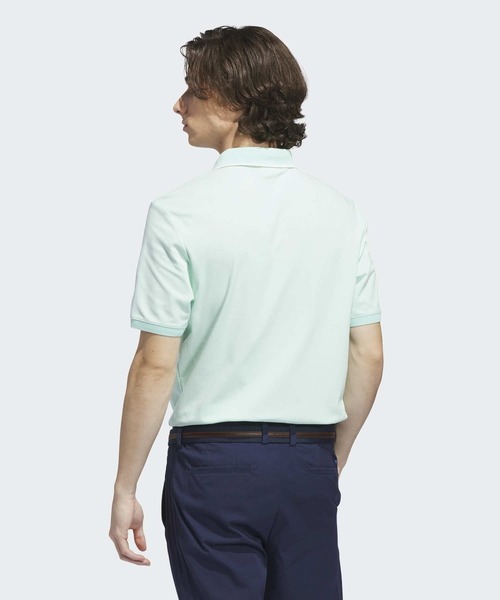 adidas（アディダス）の「オリジナルスゴルフ ツイストニット ワンポイントロゴ 半袖ポロ【adidas Golf/アディダスゴルフ】（ポロシャツ・メンズ・グリーン系その他・XX-LARGE/3XL/LARGE/X-LARGE/SMALL/MEDIUM）」の2枚目の写真