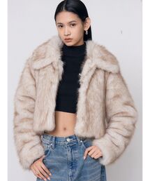 FAUXファーショートブルゾン