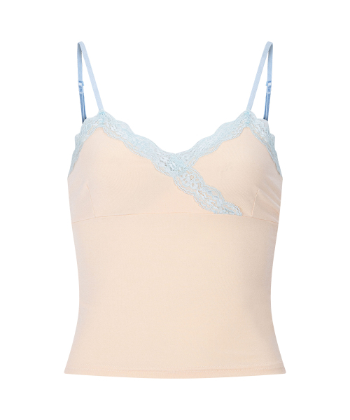 PLEASENOFOLLOW(プリーズノーフォロー)の「Flora Lace Sleeveless Top (Peach)(Tシャツ/カットソー・レディース・その他・FREE)」の2枚目の写真