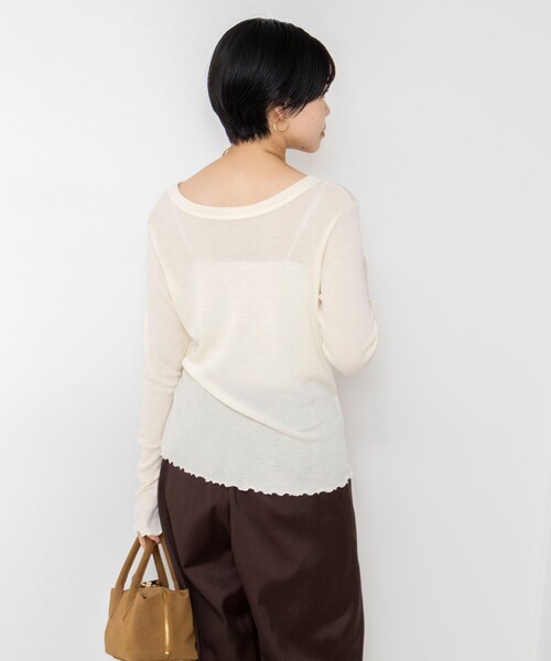 NOLLEY’S(ノーリーズ)の「MY STANDARDウォッシャブルリブヘンリー2WAYプルオーバー(Tシャツ/カットソー・レディース・ライトグレー/レッド/オフホワイト/ベビーピンク・FREE)」の13枚目の写真