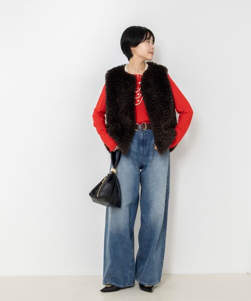 NOLLEY’S(ノーリーズ)の「MY STANDARDウォッシャブルリブヘンリー2WAYプルオーバー(Tシャツ/カットソー・レディース・ライトグレー/レッド/オフホワイト/ベビーピンク・FREE)」の16枚目の写真