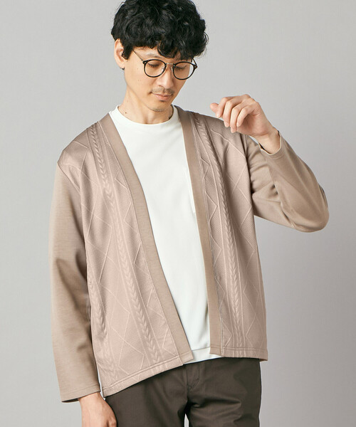 COMME CA MEN(コムサメン)の「ダイヤ柄コンビ ハッピカーディガン(カーディガン/ボレロ・メンズ・ブラック/ベージュ/ブラウン・M/L)」の3枚目の写真