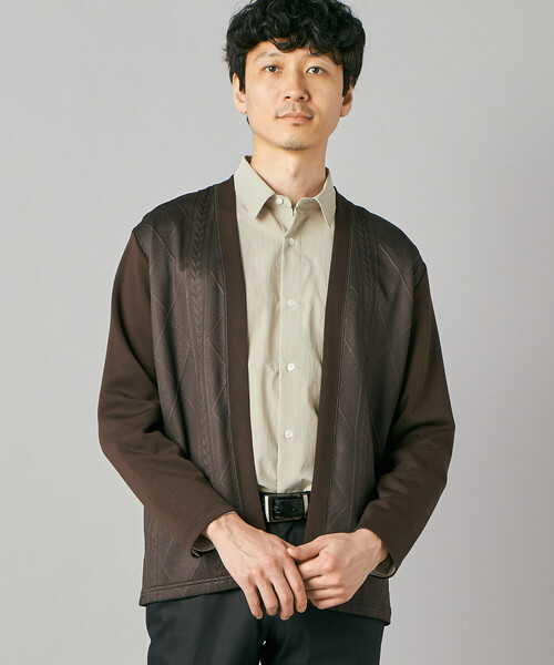 COMME CA MEN(コムサメン)の「ダイヤ柄コンビ ハッピカーディガン(カーディガン/ボレロ・メンズ・ブラック/ベージュ/ブラウン・M/L)」の1枚目の写真