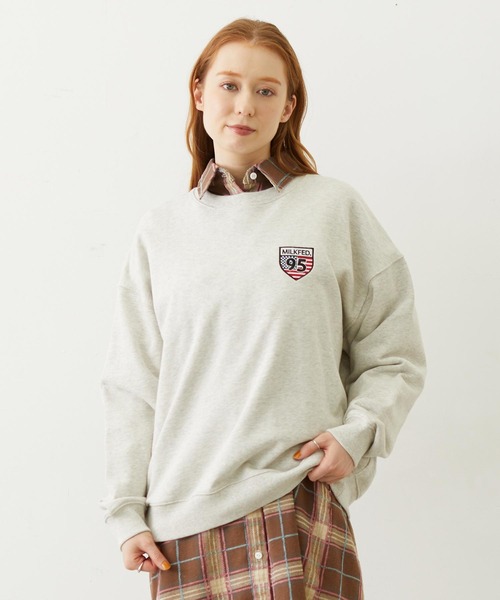 MILKFED.(ミルクフェド)の「AMERICAN FLAG SWEAT TOP(スウェット・レディース・ネイビー/レッド/オートミール・M/L)」の1枚目の写真