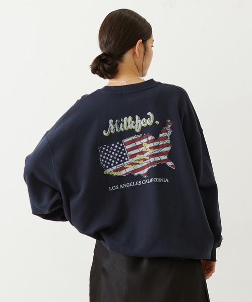 MILKFED.(ミルクフェド)の「AMERICAN FLAG SWEAT TOP(スウェット・レディース・ネイビー/レッド/オートミール・M/L)」の2枚目の写真