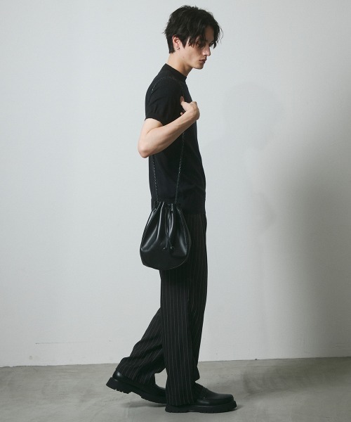 DAZE(デイズ)の「ピンストライプ タック ワイドスラックスパンツ(スラックス・メンズ・ブラック系/グレー系・SMALL/MEDIUM/LARGE/X-LARGE)」の19枚目の写真