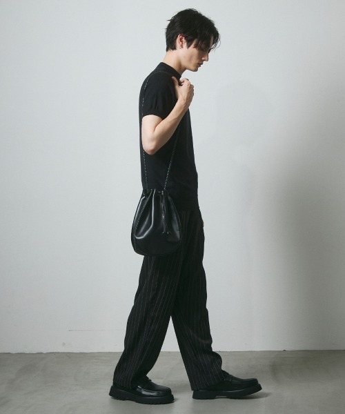 DAZE(デイズ)の「ピンストライプ タック ワイドスラックスパンツ(スラックス・メンズ・ブラック系/グレー系・SMALL/MEDIUM/LARGE/X-LARGE)」の20枚目の写真