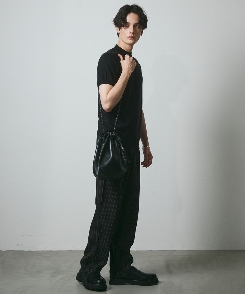 DAZE(デイズ)の「ピンストライプ タック ワイドスラックスパンツ(スラックス・メンズ・ブラック系/グレー系・SMALL/MEDIUM/LARGE/X-LARGE)」の21枚目の写真
