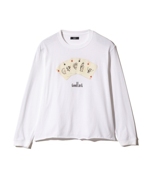 glamb(グラム)の「Good Luck Card Cutsew / グッドラックカードカットソー(Tシャツ/カットソー・メンズ・チャコール/ホワイト/グリーン・M/S/L)」の10枚目の写真