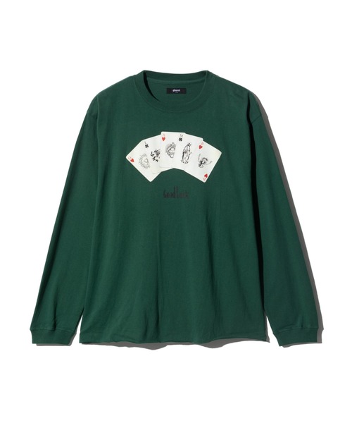 glamb(グラム)の「Good Luck Card Cutsew / グッドラックカードカットソー(Tシャツ/カットソー・メンズ・チャコール/ホワイト/グリーン・M/S/L)」の12枚目の写真