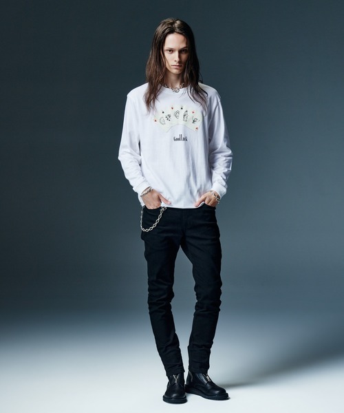 glamb(グラム)の「Good Luck Card Cutsew / グッドラックカードカットソー(Tシャツ/カットソー・メンズ・チャコール/ホワイト/グリーン・M/S/L)」の14枚目の写真