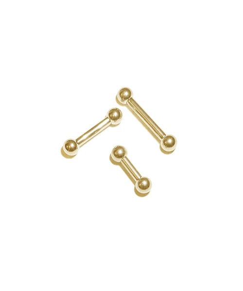 MORPH(モルフ)の「MORPH モルフ バーベル ボディーピアス 10ゲージ 8mm~16mm(ピアス(片耳用)・レディース・ゴールド・12/10/8/16/14)」の2枚目の写真
