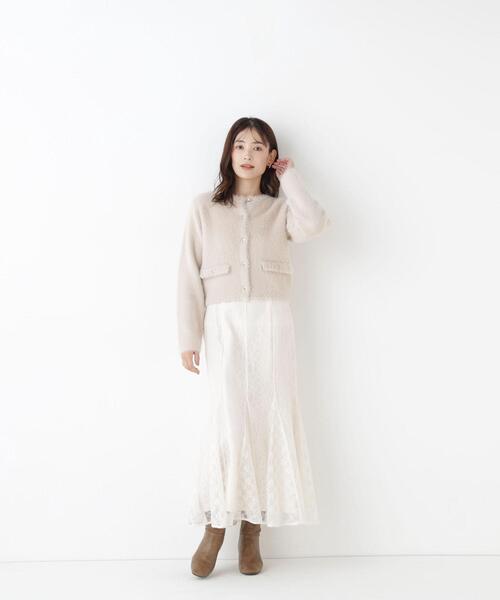 NATURAL BEAUTY BASIC(ナチュラルビューティーベーシック)の「パッチワークレーススカート(スカート・レディース・ブラック/オフホワイト・SMALL/MEDIUM)」の12枚目の写真