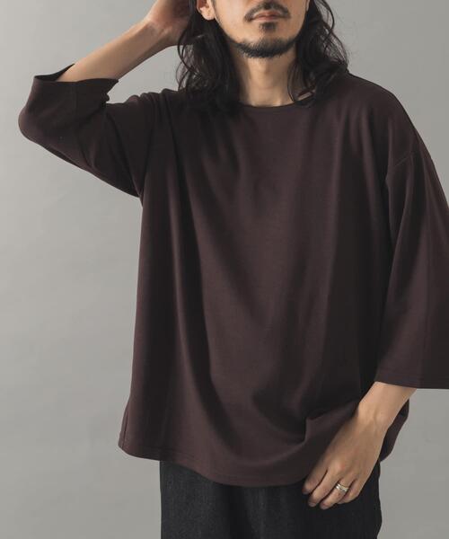 ITEMS URBANRESEARCH(アイテムズ アーバンリサーチ)の「TCポンチ7分袖カットソー(Tシャツ/カットソー・メンズ・ブラック/ピンク系その他/ダークブラウン/ホワイト・MEDIUM/LARGE)」の3枚目の写真
