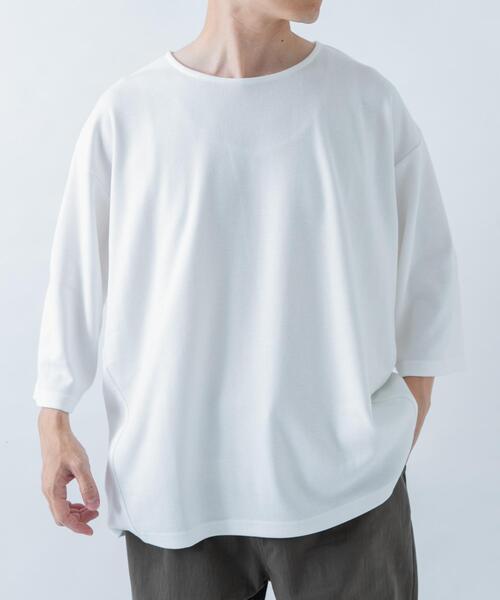 ITEMS URBANRESEARCH(アイテムズ アーバンリサーチ)の「TCポンチ7分袖カットソー(Tシャツ/カットソー・メンズ・ブラック/ピンク系その他/ダークブラウン/ホワイト・MEDIUM/LARGE)」の1枚目の写真