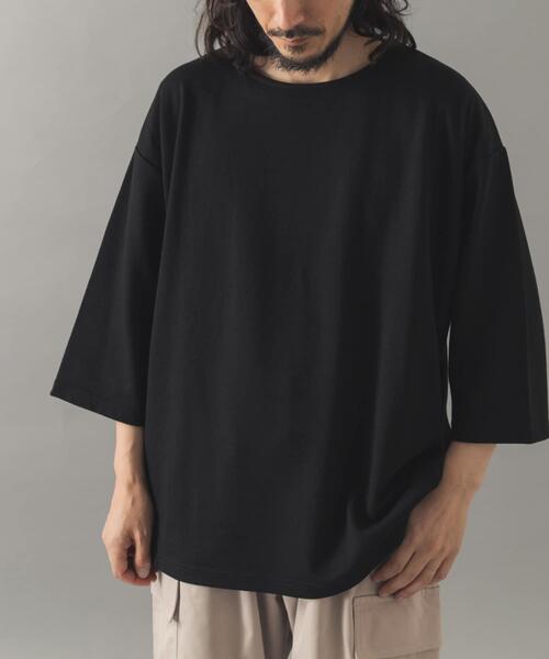 ITEMS URBANRESEARCH(アイテムズ アーバンリサーチ)の「TCポンチ7分袖カットソー(Tシャツ/カットソー・メンズ・ブラック/ピンク系その他/ダークブラウン/ホワイト・MEDIUM/LARGE)」の2枚目の写真