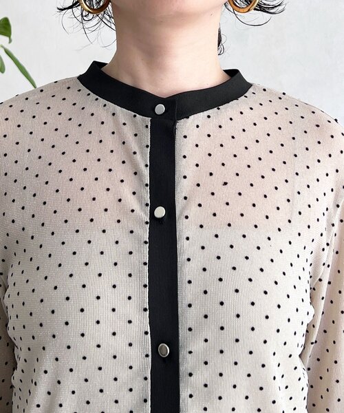 un dix cors（アンディコール）の「ドットラメカーディガン（Tシャツ/カットソー・レディース・ブラック/ブラウン/グレイッシュベージュ・FREE）」の20枚目の写真