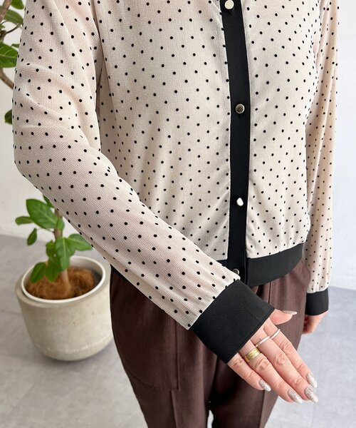 un dix cors（アンディコール）の「ドットラメカーディガン（Tシャツ/カットソー・レディース・ブラック/ブラウン/グレイッシュベージュ・FREE）」の22枚目の写真