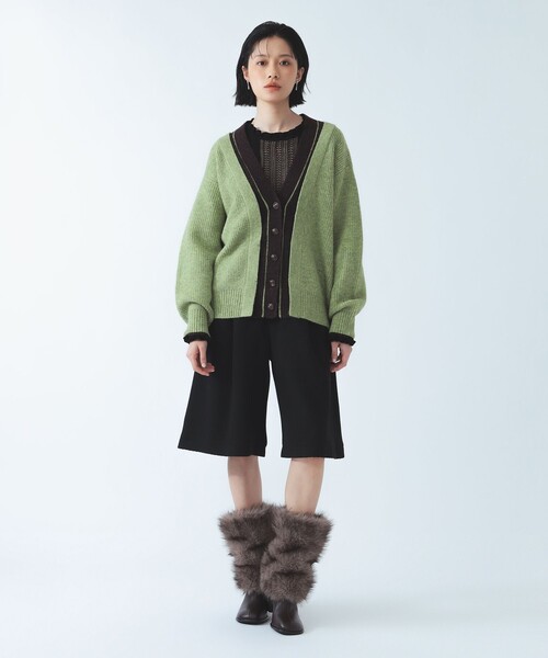 Ray BEAMS(レイビームス)の「ストライプ ワイド ハーフ パンツ(その他パンツ・レディース・グレー/ブラック・0/1)」の7枚目の写真
