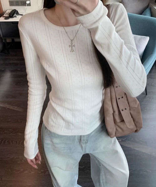 mebole(メボレ)の「simple long sleeve top(Tシャツ/カットソー・レディース・ホワイト・FREE)」の4枚目の写真
