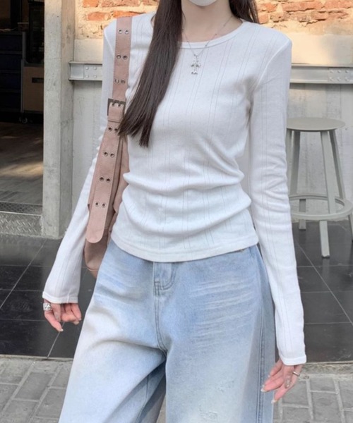 mebole(メボレ)の「simple long sleeve top(Tシャツ/カットソー・レディース・ホワイト・FREE)」の7枚目の写真