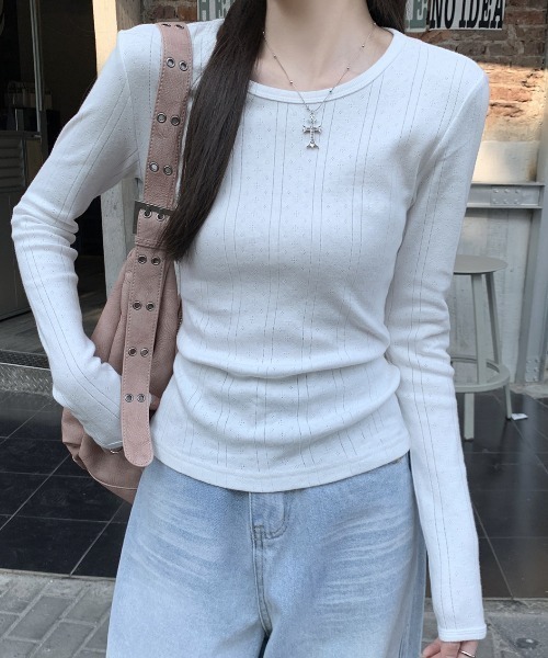 mebole(メボレ)の「simple long sleeve top(Tシャツ/カットソー・レディース・ホワイト・FREE)」の8枚目の写真