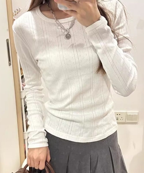 mebole(メボレ)の「simple long sleeve top(Tシャツ/カットソー・レディース・ホワイト・FREE)」の10枚目の写真