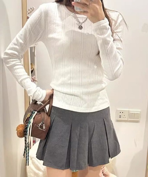 mebole(メボレ)の「simple long sleeve top(Tシャツ/カットソー・レディース・ホワイト・FREE)」の13枚目の写真