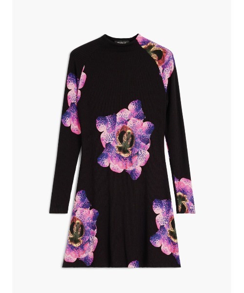 Desigual(デシグアル)の「フラワーミニワンピース by クリスチャン・ラクロワ(ワンピース・レディース・ブラック・XL)」の1枚目の写真