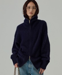 FOXカシミヤZIPカーディガン