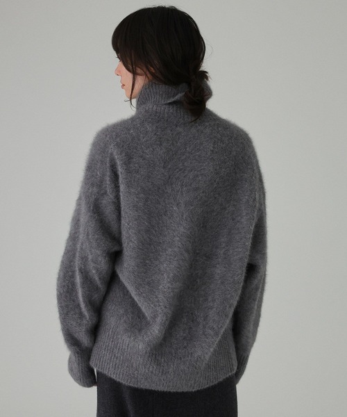 BABYLONE(バビロン)の「FOXカシミヤZIPカーディガン(カーディガン/ボレロ・レディース・ダークネイビー/グレー・フリー)」の5枚目の写真
