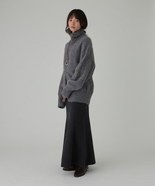 BABYLONE(バビロン)の「FOXカシミヤZIPカーディガン(カーディガン/ボレロ・レディース・ダークネイビー/グレー・フリー)」の10枚目の写真